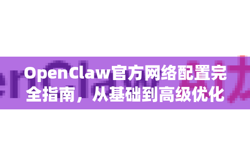 OpenClaw官方网络配置完全指南，从基础到高级优化
