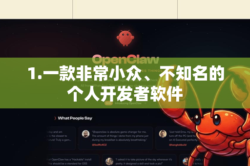 1.一款非常小众、不知名的个人开发者软件-第1张图片-OpenClaw开源下载|官方OpenClaw下载