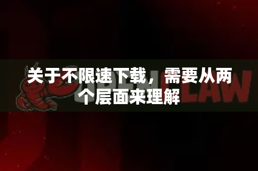 关于不限速下载，需要从两个层面来理解