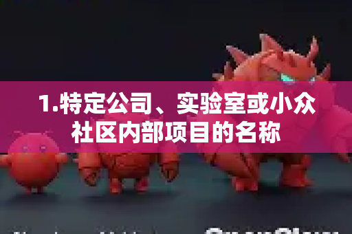 1.特定公司、实验室或小众社区内部项目的名称